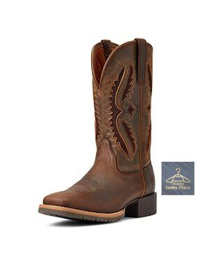 Women's Western Boots Mid-Calf Tall Square Toe Leather Cowgirl Riding Boots
